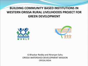 Building Community Based Institutions in Western Orissa Rural
