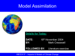 Lecture 7: Model Assimilation