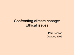Confronting climate change: Ethical issues