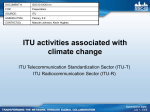 ITU activities associated with climate change