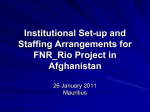 Institutional Set-up and Staffing Arrangements