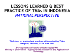 Lessons learned and best practices with conducting the TNA of