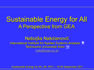 Nebojsa Nakicenovic, IIASA (Day 1)