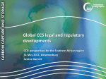 CCS legal and regulatory development