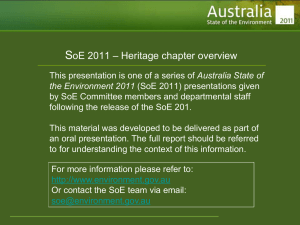 SoE 2011 - Heritage chapter overview