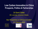 Low Carbon Innovation in China Prospects, Politics