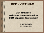 GEF activities and some issues related to CDM Capacity