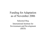 Funding for Adaptation as of November 2006