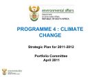 PROGRAMME 4 : CLIMATE CHANGE Strategic Plan for 2011
