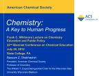 Chemistry: A Key to Human Progress American Chemical Society