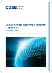 Climate Change Reporting  Framework – Edition 1.1 October 2012