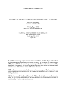 NBER WORKING PAPER SERIES Lawrence H. Goulder