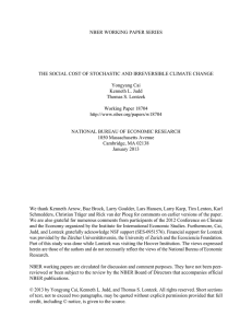 NBER WORKING PAPER SERIES Yongyang Cai Kenneth L. Judd