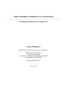 T M Target Atmospheric Greenhouse Gas Concentrations