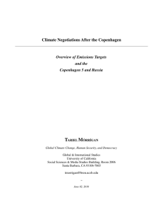 T M Climate Negotiations After the Copenhagen Overview of Emissions Targets