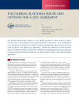 THE DURBAN PLATFORM: ISSUES AND OPTIONS FOR A 2015 AGREEMENT INTERNATIONAL