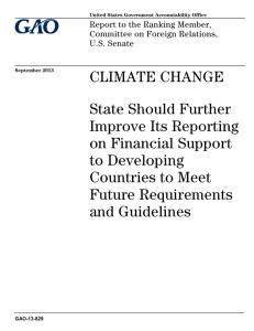 CLIMATE CHANGE State Should Further Improve Its Reporting on Financial Support