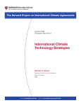 International Climate Technology Strategies The Harvard Project on International Climate Agreements