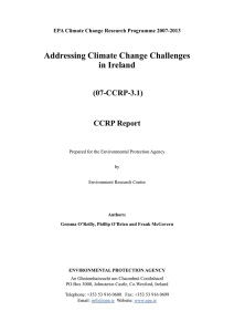 Addressing Climate Change Challenges in Ireland (07-CCRP-3.1) CCRP Report