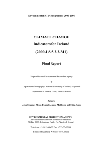 CLIMATE CHANGE Indicators for Ireland (2000-LS-5.2.2-M1) Final Report