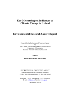 Key Meteorological Indicators of Climate Change in Ireland Environmental Research Centre Report