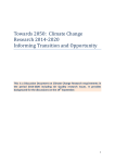 Towards	2050:		Climate	Change Research	2014-2020 Informing	Transition	and	Opportunity