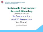 Sustainable  Environment Research Workshop Socio-economics: A NESC Perspective