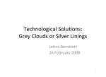 Technological Solutions: Grey Clouds or Silver Linings Lenny Bernstein 26 February 2008