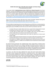 :  Explaining Extreme Events of 2014 from a Climate... published.  The report was published by the American Meteorological... IEAGHG Information Paper: 2015-IP26; Extreme Weather and Climate Change