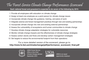 The Forest Service Climate Change Performance Scorecard