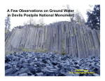 A Few Observations on Ground Water in Devils Postpile National Monument