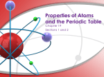 Properties of Atoms and the Periodic Table