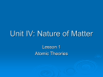 Unit IV: Nature of Matter