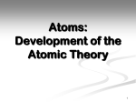 Atoms Development of the Atomic Theory