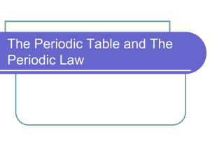 The Periodic Table and The Periodic Law