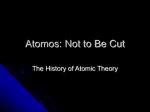 History of Atomic Theory - Reading Community Schools
