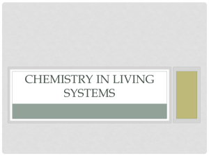 CHEMISTRY IN LIVING SYSTEMS