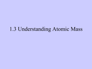 1.3 Understanding Atomic Mass