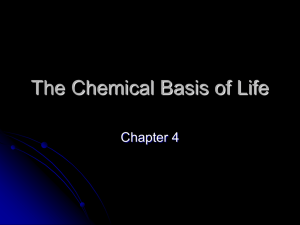 The Chemical Basis of Life