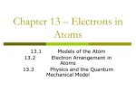 Chapter 13 – Electrons in Atoms