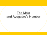 The Mole and Avogadro`s Number