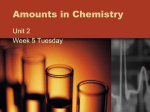 Amounts in Chemistry