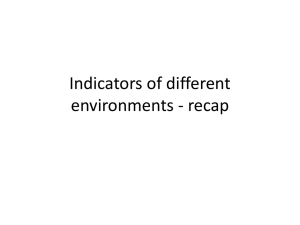 Indicators of different environments