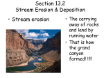 Section 13.2 Stream Erosion & Deposition
