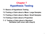 Chapter 7 Hypothesis Testing