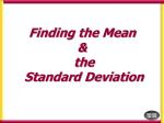 Finding the mean & Standard Deviation