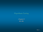 Hypothesis Testing (Chapter 09)