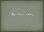 Hypothesis Testing