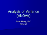 Analysis of Variance (ANOVA)