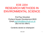 ENV204 - RESEARCH METHODS IN ENVIRONMENTAL SCIENCE